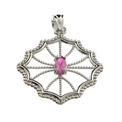 APP: 0.7k 0.20CT Marquise Cut Ruby And Platinum Over Sterling Silver Pendant