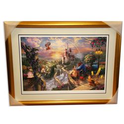 Thomas Kinkade - Museum Framed & Matted Lithograph - Signed, Numbered ''Beauty & the Beast''