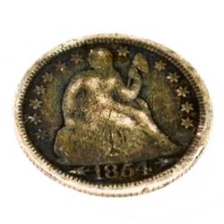 1854 Liberty Seated Arrows At Date Dime Coin