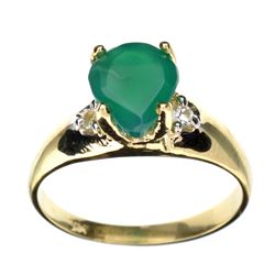 APP: 2k 14 kt. Yellow/White Gold, 1.30CT Green Onyx And Topaz Ring