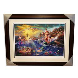 Thomas Kinkade - Museum Framed & Matted Lithograph - Signed, Numbered ''Little Mermaid''