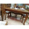 Image 2 : BELGUIM OAK DINING TABLE - DOUBLE DRAWER LEAFS - SOLID WOOD - AND 6 CHAIRS