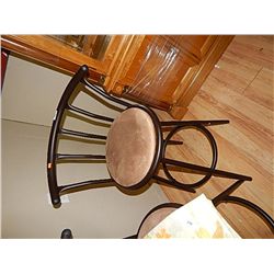 METAL AND FAUX SUEDE BAR STOOL