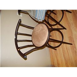 METAL AND FAUX SUEDE BAR STOOL