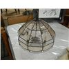 Image 1 : HAND MAKE LEADED GLASS CEILING LITE - PAID $600.00 NEW