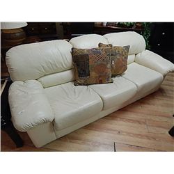 LEATHER CHESTERFIELD - BEIGE - from local estate