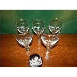 IRISH COFFEE WINE GLASSES - 5 - POPE PAPER WEIGHT