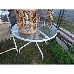 GLASS TOP ROUND PATIO TABLE