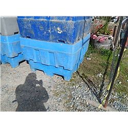 LARGE SQUARE BIN - PLASTIC - BLUE - WITH DRAIN HOLE AT BOTTOM - GREAT FOR RAISED GARDEN OR ???