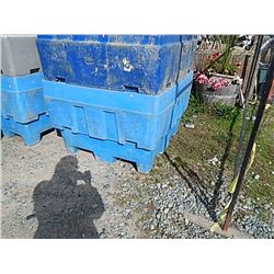 LARGE SQUARE BIN - PLASTIC - BLUE - WITH DRAIN HOLE AT BOTTOM - GREAT FOR RAISED GARDEN OR ???