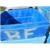 Image 2 : LARGE SQUARE BIN - PLASTIC - BLUE - WITH DRAIN HOLE AT BOTTOM - GREAT FOR RAISED GARDEN OR ???