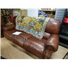 Image 2 : BROWN RECLINING CHESTERFIELD AND LOVE SEAT (as-is)