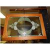 Image 1 : OAK FRAMED LEADED GLASS WINDOW