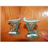 Image 1 : BLUE IRIDESCENT CANDLE HOLDERS - SET OF 2