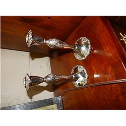 SILVER STYLE CANDLE HOLDERS - SET OF 2