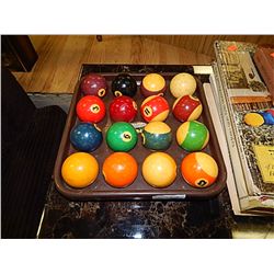 SET OF POOL BALLS + 1 CUE BALL
