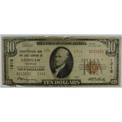 1929 $10 NATIONAL SAGINAW, MI #1918