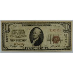 1929 $10 NATIONAL SAN FRANCISO, CA #13044