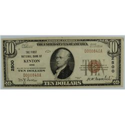 1929 $10 NATIONAL KENTON, OH #2500