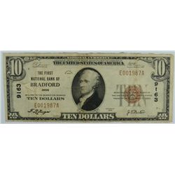 1929 $10 NATIONAL BRADFORD, OH #9163