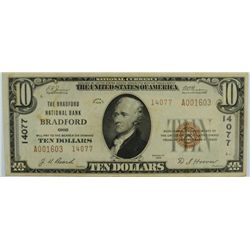 1929 $10 NATIONAL BRADFORD, OH #14077