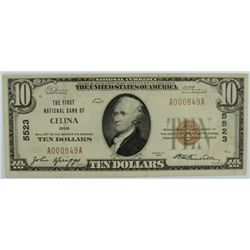 1929 $10 NATIONAL CELINA, OH #5523
