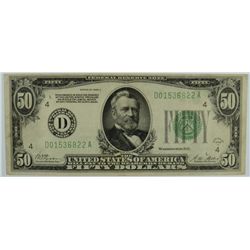 1928 $50 FEDERAL RESERVE NOTE (REDEEMABLE IN GOLD)