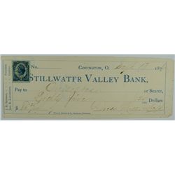 1876 $85 STILLWATER VALLEY BANK NOTE