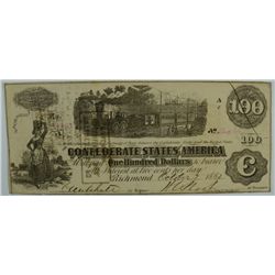 1862 $100 CONFEDERATE STATES OF AMERICA