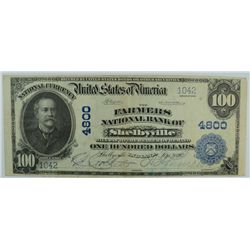 1902 $100 NATIONAL SHELBYVILLE, IN #4800