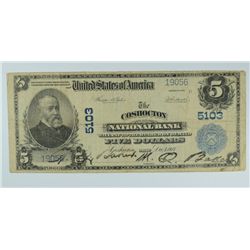 1902 $5.00 COSHOCTON, OHIO CH 5103 CIRC