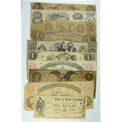 10-PCS DIFFERENT OBSOLETE BANK NOTES CIRC 1840-70 ERA