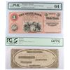 Image 1 : 2-OBSOLETE BANK NOTES: WINDSOR, VERMONT PCGS 64 PPQ AND DETROIT, MI PMG 64 EPQ