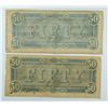 Image 2 : 2-1864 $50.00 CONFEDERATE NOTES CIRC