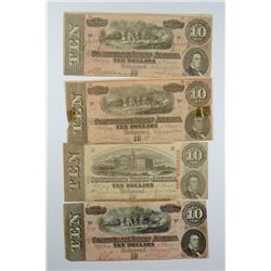 4-$10 CONFEDERATE NOTES CIRC 1863-64