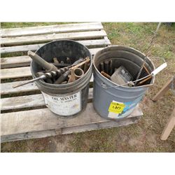 2 pails of large diameter drills