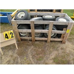 Pallet of 8" tires on 4-bolt rims