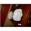 Image 1 : RUFFLED EDGE MILK GLASS DISH - 2 TOTAL