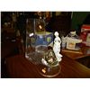 Image 1 : HEAVY GLASS OIL CANDLE WITH CLEAR GLASS VASE AND LADY ORNAMENT