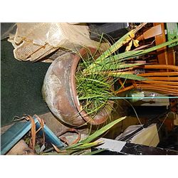LIVE PLANT - LARGE CLAY POT - HANGING ART GLASS