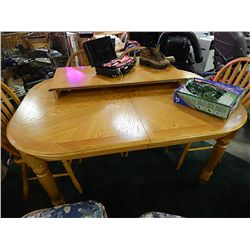 OAK DINING TABLE & LEAF - NEW