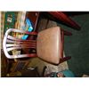 Image 1 : MAHOGANY DINING CHAIR WITH LEATHER SEATS - BID X 6