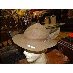 VINTAGE ARMY OR SCOUTS FELT HAT - HEAD NOT INCLUDED