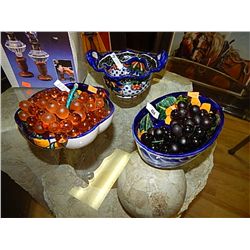 DESIGNOR ART GLASS BOWLS & GRAPES