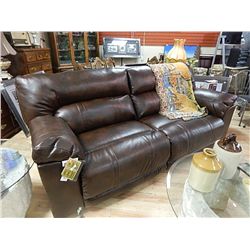 NEW RECLINING LEATHER CHESTERFIELD - BROWN
