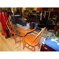 MAPLE DROP LEAF TABLE AND 2 CHAIRS