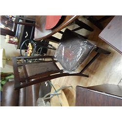MAHOGANY AND UPHOLSTERED DINING CHAIRS - 6 X BID