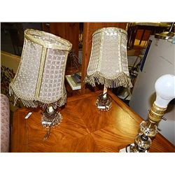 VANITY LAMPS WITH HAND CRAFTED SHADES - 2 TOTAL.