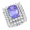 Image 1 : 6.40ct Tanzanite and 2.57ct Diamond Ring