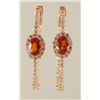 Image 2 : 2.8ct Diamond & Garnet Hoop Earrings in Rose Gold